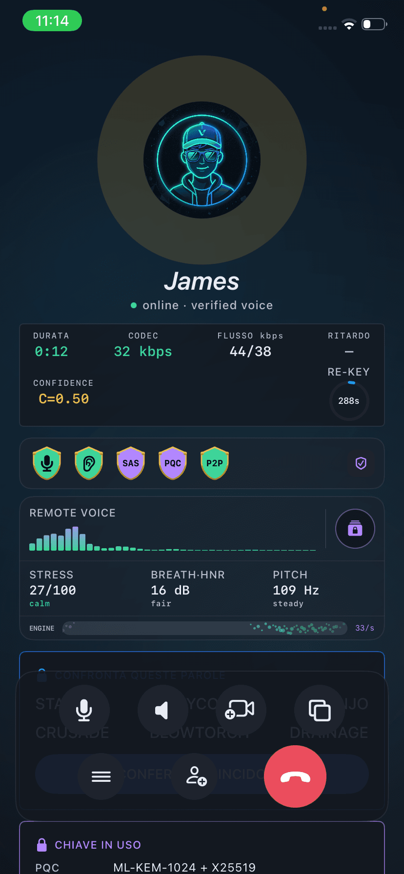 Encrypted call in progress